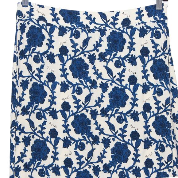 MUDO Collection Blue & White Floral Midi Skirt Size XL - Picture 4 of 7